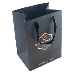 Personalized Foil Stamping LOGO Black Speciality Paper Bag China