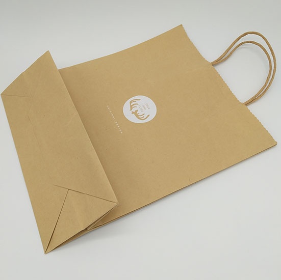 Custom Logo Print Brown Kraft Paper Bag