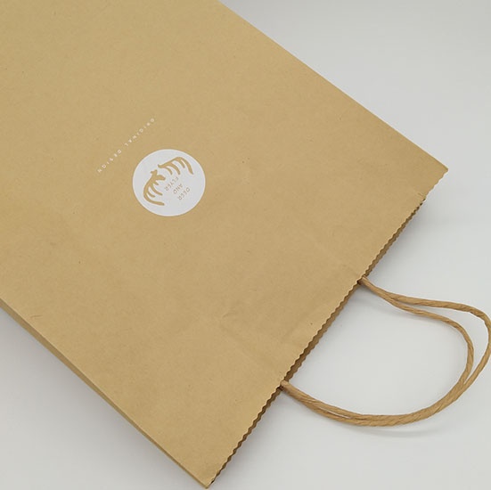 Custom Logo Print Brown Kraft Paper Bag
