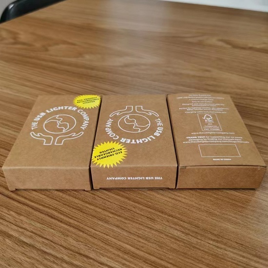 Custom White Ink Printed Brown Kraft Paper Boxes