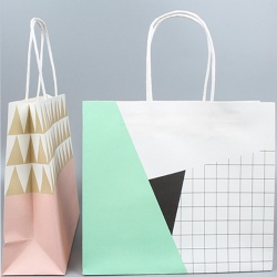 Bleached White Craft Paper Bag For Clothes Packing