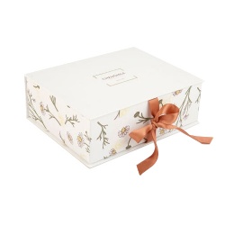 Custom Matte Laminated Book-type Gift Box with Ribbon